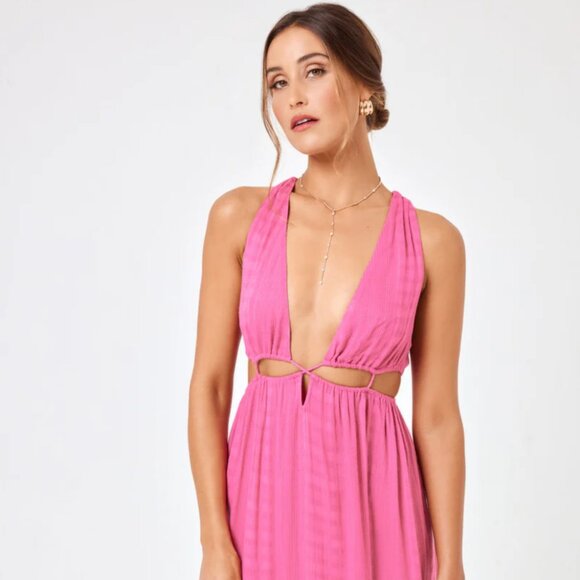 L*Space X Hannah Montazami Rafael Coverup Dress - NWT Pink - Picture 3 of 3